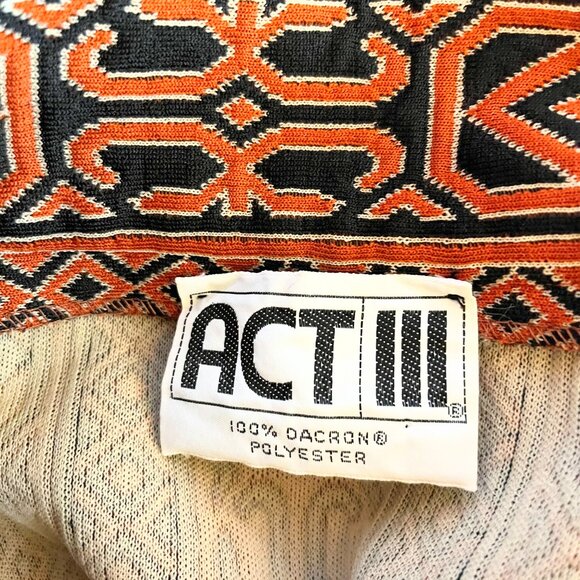 Act III 27" Waist Dacron Polyester Skirt Pleated Button-Front Burnt Orange Black - Picture 2 of 8